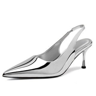 Foto 1 | Foto 1 | Zapatos De Tacón Heelchic Kitten Para Mujer Color Plateado Metalizado 7.5 - Venta Internacional.