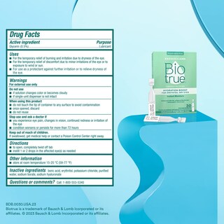 Foto 6 | Foto 6 | Gotas Para Ojos Biotrue Hydration Boost Para Ojos Secos E Irritados 30 Ml X 30 - Venta Internacional.