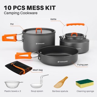 Foto 3 | Foto 3 | Juego De Utensilios De Cocina Para Acampar Odoland 10 Piezas Con Cuencos De Plástico Para Hervidor - Venta Internacional.