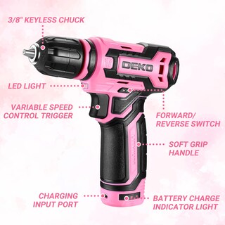 Foto 2 | Foto 2 | Taladro Inalámbrico Dekopro Juego De Taladros Eléctricos De 12 V 800 Rpm Para Mujer - Venta Internacional.