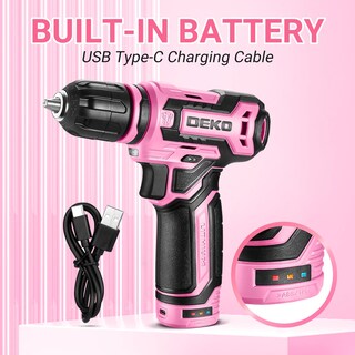 Foto 6 | Foto 6 | Taladro Inalámbrico Dekopro Juego De Taladros Eléctricos De 12 V 800 Rpm Para Mujer - Venta Internacional.