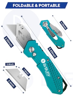 Foto 7 | Foto 7 | Cuchillo Utilitario Bibury Cortador De Cajas Plegable Resistente Verde - Venta Internacional.