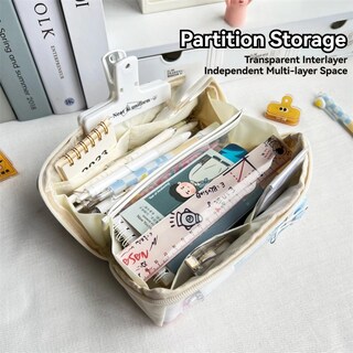 Foto 4 | Foto 4 | Estuche Para Lápices Siortio Multicapa Con Estampado De Capibara De Gran Capacidad - Venta Internacional.