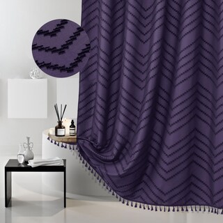 Foto 1 | Foto 1 | Cortina De Ducha Siiluminisoy Boho De Tela Violeta Oscuro De 180 X 180 Cm - Venta Internacional.