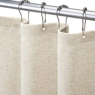 Foto 1 | Foto 1 | Cortina De Ducha Awellife De Lino Tela Natural Crema 120 X 180 Cm - Venta Internacional.