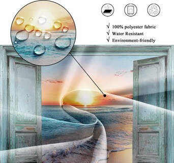 Foto 7 | Foto 7 | Cortina De Ducha Riyidecor Teal Ocean Beach 150 X 180 Cm Poliéster - Venta Internacional.