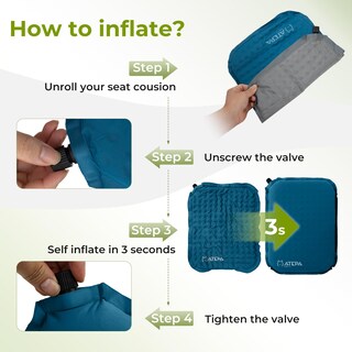 Foto 3 | Foto 3 | Cojín De Asiento Inflable Atepa Ligero Impermeable Azul Paquete De 2 - Venta Internacional.