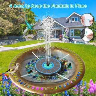 Foto 3 | Foto 3 | Fuente Solar Gaizerl Cyan Flower De 3 5 W Para Baño De Pájaros - Venta Internacional.