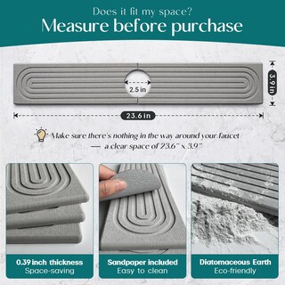 Foto 2 | Foto 2 | Alfombrilla Absorbente Para Grifos Dreatim Kitchen Color Gris Tierra - Venta Internacional.