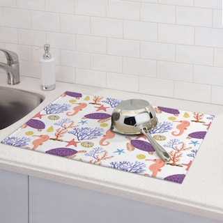 Foto 7 | Foto 7 | Alfombrilla Para Secar Platos Color Morado Diseño De Tortuga Marina De Playa 45 X 60 Cm Microfibra - Venta Internacional.