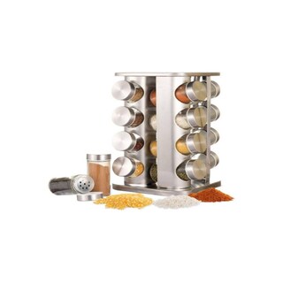 Foto 1 | Foto 1 | Set De Condimentos Con Base Giratoria 16 Frascos De Vidrio De Acero Inoxidable - Venta Internacional.