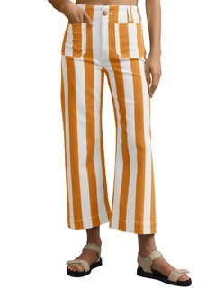 Foto 1 | Foto 1 | Pantalones Vaqueros Tankaneo Para Mujer  Cortos  A Rayas  Cintura Alta  Color Naranja - Venta Internacional.