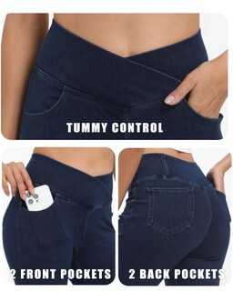 Foto 3 | Foto 3 | Pantalones Vaqueros Toniry Para Mujer Cintura Alta Azul Oscuro - Venta Internacional.