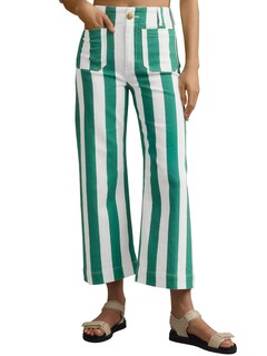 Foto 1 | Foto 1 | Pantalones Vaqueros Tankaneo Para Mujer Cortos A Rayas Cintura Alta Color Verde - Venta Internacional.