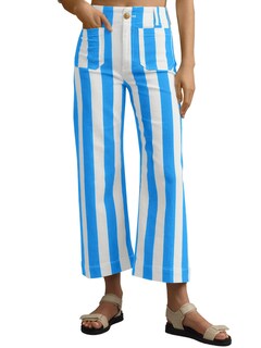 Foto 1 | Foto 1 | Pantalones Vaqueros Tankaneo Para Mujer  Cortos  A Rayas  Cintura Alta  Azules - Venta Internacional.