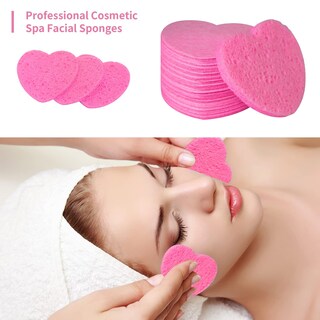 Foto 2 | Foto 2 | Esponjas Faciales Spunspon 100 Unidades Con Forma De Corazón Celulosa Color Rosa - Venta Internacional.