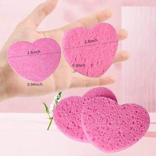 Foto 3 | Foto 3 | Esponjas Faciales Spunspon 100 Unidades Con Forma De Corazón Celulosa Color Rosa - Venta Internacional.