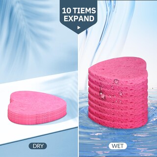 Foto 5 | Foto 5 | Esponjas Faciales Spunspon 100 Unidades Con Forma De Corazón Celulosa Color Rosa - Venta Internacional.