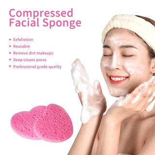 Foto 6 | Foto 6 | Esponjas Faciales Spunspon 100 Unidades Con Forma De Corazón Celulosa Color Rosa - Venta Internacional.