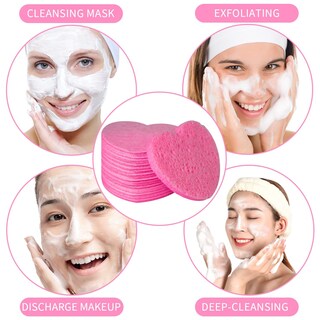 Foto 7 | Foto 7 | Esponjas Faciales Spunspon 100 Unidades Con Forma De Corazón Celulosa Color Rosa - Venta Internacional.