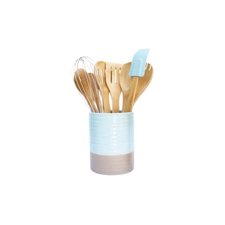 Foto 2 | Foto 2 | Juego De Utensilios De Cocina De Bambú Con Recipiente De Cerámica 8 Utensilios - Venta Internacional.