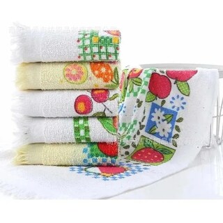 Foto 1 | Foto 1 | Juego De 12 Toallas De Cocina Con Estampado De Flecos Color Blanco Y Amarillo - Venta Internacional.