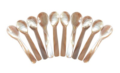 Foto 1 | Foto 1 | Juego De 10 Cucharas De Caviar De Nácar Rosa De 9 Cm Duebel - Venta Internacional.