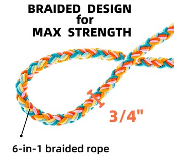 Foto 7 | Foto 7 | Correa Para Perro Panda Jianghu Algodón Trenzado 1 5 M Duradera Arcoíris - Venta Internacional.