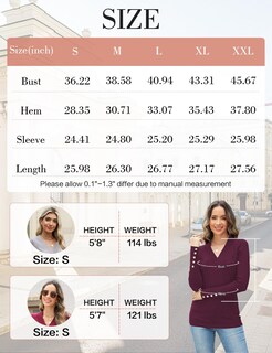 Foto 6 | Foto 6 | Jersey Akewei Casual Con Cuello En V Y Manga Larga Para Mujer Talla Grande - Venta Internacional.