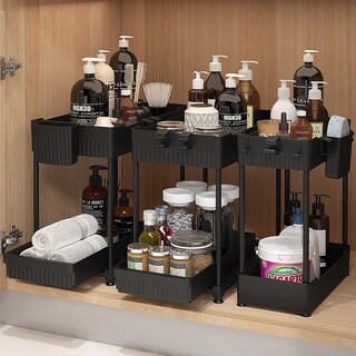 Foto 1 | Foto 1 | Organizadores Para Debajo Del Fregadero Sevenblue Paquete De 3 Unidades 2 Niveles Para Cocina Negros - Venta Internacional.