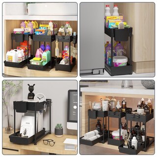 Foto 6 | Foto 6 | Organizadores Para Debajo Del Fregadero Sevenblue Paquete De 3 Unidades 2 Niveles Para Cocina Negros - Venta Internacional.