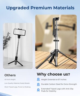 Foto 6 | Foto 6 | Trípode Para Selfies Fuloview De 67 Pulgadas Con Control Remoto Inalámbrico - Venta Internacional.