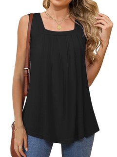 Foto 3 | Foto 3 | Camiseta Sin Mangas Tencede Para Mujer Cuello Cuadrado Verano Color Negro - Venta Internacional.