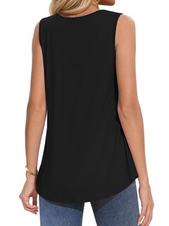Foto 4 | Foto 4 | Camiseta Sin Mangas Tencede Para Mujer Cuello Cuadrado Verano Color Negro - Venta Internacional.