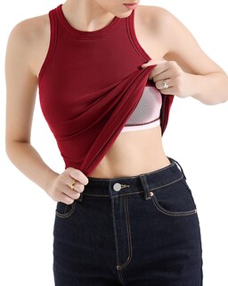 Foto 4 | Foto 4 | Camiseta Sin Mangas Suuksess 2025 Para Mujer Acolchada Algodón Acanalado Color Rojo Vino Talla Xs - Venta Internacional.