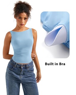 Foto 2 | Foto 2 | Camiseta Sin Mangas Suuksess Para Mujer Con Espalda Abierta Y Cuello De Barco Con Sujetador Incorporado - Venta Internacional.