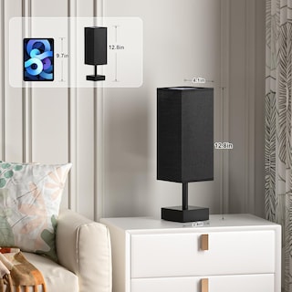 Foto 3 | Foto 3 | Lámpara De Mesa Aooshine Negra Pequeña Con Mesita De Noche Para Dormitorio - Venta Internacional.