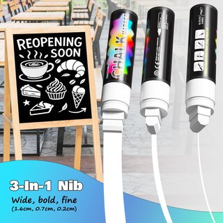 Foto 3 | Foto 3 | Rotuladores De Tiza Fansarriche Color Blanco 15 Mm Para Ventanillas De Coche Gigantes Paquete De 4 - Venta Internacional.