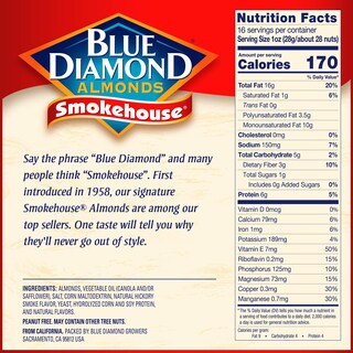 Foto 2 | Foto 2 | Snack Nuts  Sabor Ahumado  Almendras  Blue Diamond  454 Ml - Venta Internacional.