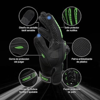 Foto 2 | Foto 2 | Guantes Proteccionbelug Pantalla Táctil De Dedo Para Motocicleta Verde M