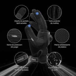 Foto 2 | Foto 2 | Guantes Proteccionbelug Pantalla Táctil De Dedo Para Motocicleta Negro M