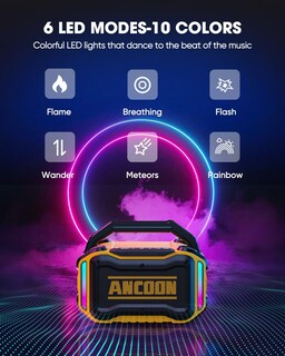 Foto 6 | Foto 6 | Altavoz Bluetooth Ancoon De 80 W De Potencia Máxima Con 20 Horas De Reproducción Ipx6 - Venta Internacional.