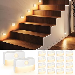 Foto 1 | Foto 1 | Luz De Escalera Con Sensor De Movimiento Guankai Paquete De 16 Funciona Con Pilas - Venta Internacional.