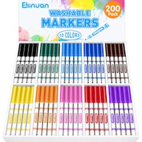 Rotuladores Lavables Ellinjan 200 Unidades A Granel 10 Colores Para Niños - Venta Internacional.