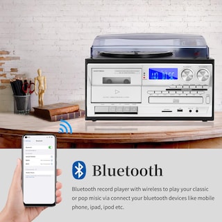 Foto 3 | Foto 3 | Tocadiscos Musitrend T408 9 En 1 Con Altavoces Externos Bluetooth - Venta Internacional.