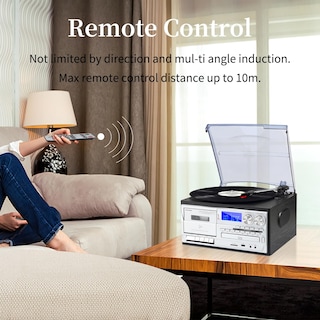 Foto 6 | Foto 6 | Tocadiscos Musitrend T408 9 En 1 Con Altavoces Externos Bluetooth - Venta Internacional.