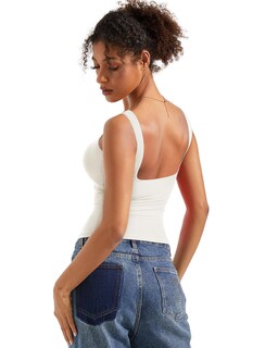 Foto 3 | Foto 3 | Camiseta Sin Mangas Suuksess Para Mujer Espalda Abierta Cuello Barco Color Blanco Talla Xs - Venta Internacional.