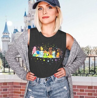 Foto 5 | Foto 5 | Camiseta Sin Mangas Uniqueone Magic Princess Para Mujer Gris - Venta Internacional.