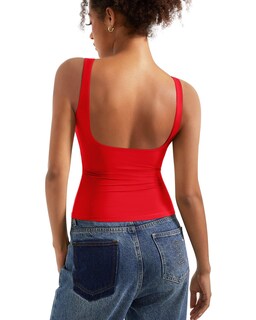 Foto 1 | Foto 1 | Camiseta Sin Mangas Suuksess Para Mujer Espalda Abierta Cuello Barco Sujetador Incorporado Rojo - Venta Internacional.