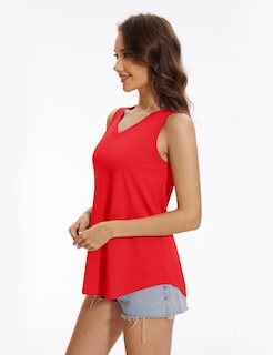 Foto 3 | Foto 3 | Camiseta Sin Mangas Yucolen Para Mujer Cuello En V Holgada Color Tomate Talla L - Venta Internacional.